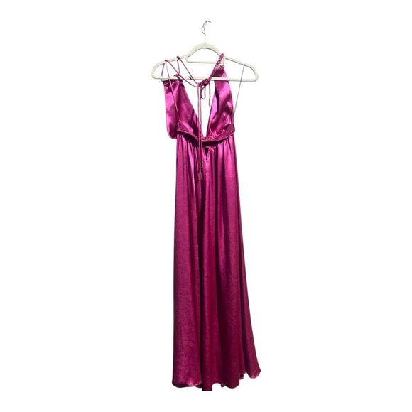 Free People Look into the sun gown in Azalea size small Elegant Pink Satin Gown - Picture 6 of 12